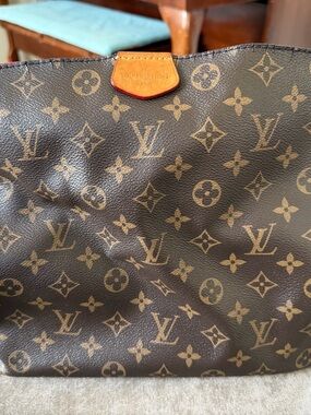 Louis Vuitton Brown Monogram Tote with Tan Accent